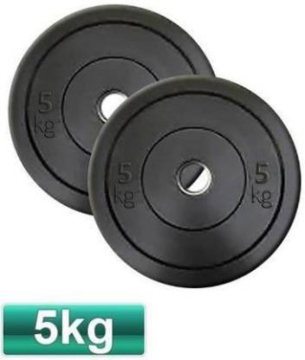 Fit World 5KG 2 PIECE RUBBER WEIGHT PLATES Black Weight Plate(10 kg)