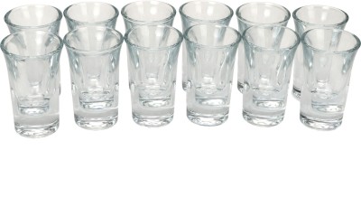Somil (Pack of 12) Self Stylish & Designer Short Glass With Heavy & Strong Wall Glass Set Shot Glass(30 ml, Glass, Clear)