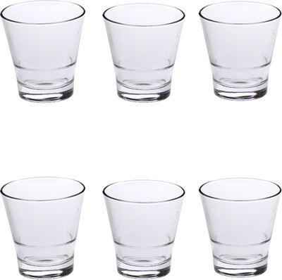 Somil (Pack of 6) Multi Purpose Party Designer Glass Set_098719 Glass Set Shot Glass(330 ml, Glass, Clear)