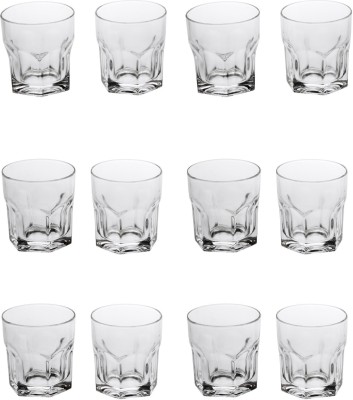 Somil (Pack of 12) New Stylish & Designer Baverage Tumbler Multipurpose Clear Glass -GL28 (Set Of 12) Glass Set Water/Juice Glass(300 ml, Glass, Clear)