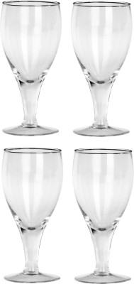 Somil (Pack of 4) Multipurpose Designer Look Transparant Glass Set Of Four No_SK7 Glass Set Wine Glass(330 ml, Glass, Clear)