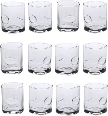 Somil (Pack of 12) New Stylish & Designer Baverage Tumbler Multipurpose Clear Glass -GL51 (Set Of 12) Glass Set Water/Juice Glass(230 ml, Glass, Clear)