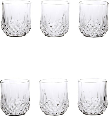 1st Time (Pack of 6) Multi Purpose Party Designer Glass Set_098712 Glass Set Whisky Glass(330 ml, Glass, Clear)
