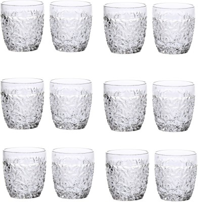 Somil (Pack of 12) New Stylish & Designer Baverage Tumbler Multipurpose Clear Glass -GL33 (Set Of 12) Glass Set Water/Juice Glass(200 ml, Glass, Clear)