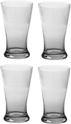 1st Time (Pack of 4) Princeller Multipurpose Clear Glass Set Of 4 Glass Set Water/Juice Glass(270 ml, Glass, Clear)