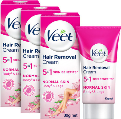 Veet Hair Removal Cream for Normal Skin Cream(30 g, Set of 3)
