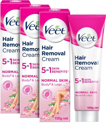 Veet Silk and Fresh Normal Skin Hair Removal Cream 100g Pack of 3 Cream(300 g, Set of 3)