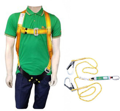 Industrial Business Solution Full Body Safety Belt (Harness) 1003 with Energy Absorber Layard 427 Safety Harness(Free Size)