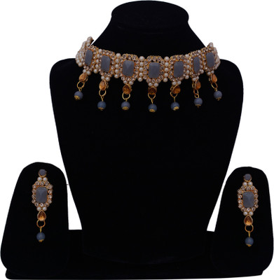 Darsha Collections Alloy Black Silver Grey Jewellery Set(Pack of 1)