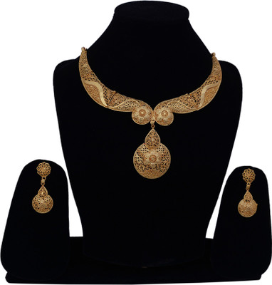 Darsha Collections Alloy Gold-plated Gold Jewellery Set(Pack of 1)