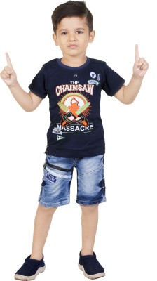 New Looks Boys Casual T-shirt Shorts(Deep Blue)