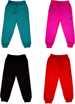 LOVO Capri For Girls Casual Polka Print Cotton Blend(Multicolor Pack of 4)