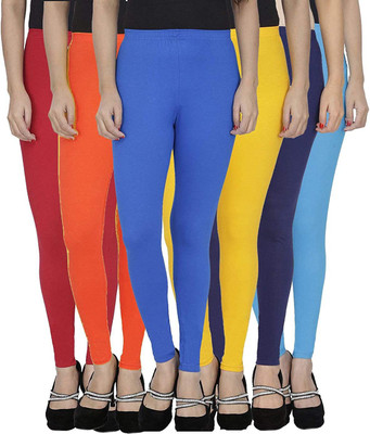 Aaru Collection Ankle Length  Ethnic Wear Legging(Maroon, Orange, Blue, Yellow, Dark Blue, Light Blue, Solid)