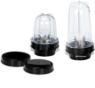 Sunmeet Black ABS Plastic bullet Jars 350 ml and 530 ml for Mixer Grinder MASun Mixer Juicer Jar(850 ml)