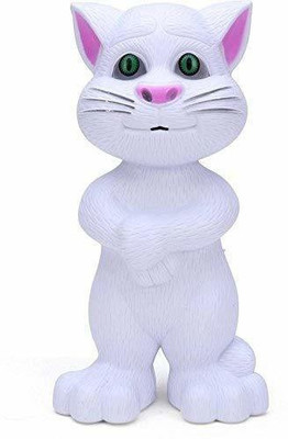 AASTHA IMAGINE Talking Tom Cat with Touch RDECORding Story & Songs, Intelligent Touching Tom Cat with Wonderful Voice. (White Tom Cat)(White)