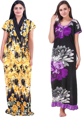 KEOTI Women Nighty with Robe(Purple)