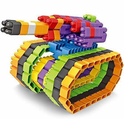 UNIQUE GIFT SHOP Educational Puzzle Kids Rocket Head Bullet Shape Building DIY Game Block Toy (180+ Blocks in Package)(Multicolor)