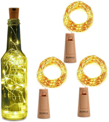 NICELIFE COLLECTIONS 20 LEDs 2 m Yellow Steady String Rice Lights(Pack of 3)
