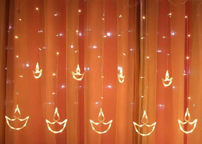 Quirkmall 120 LEDs 3.02 m Yellow Steady Diya Rice Lights(Pack of 1)