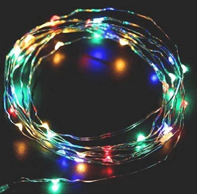 Akash International 30 LEDs 3 m Multicolor Steady String Rice Lights(Pack of 2)