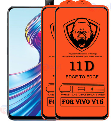 SoftTech Edge To Edge Tempered Glass for Vivo V15(Pack of 2)