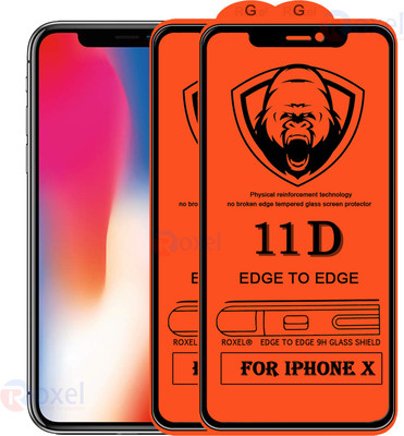 SoftTech Edge To Edge Tempered Glass for Apple iPhone X(Pack of 2)
