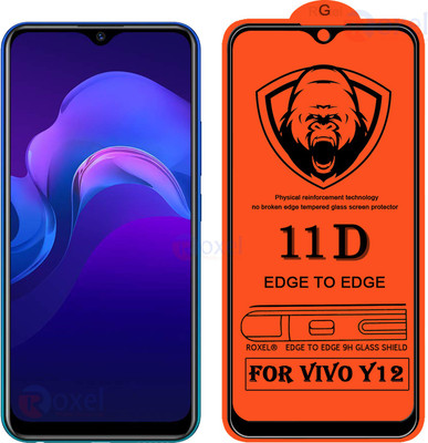SoftTech Edge To Edge Tempered Glass for Vivo Y12(Pack of 2)