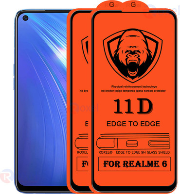 11D Edge To Edge Tempered Glass for Realme 6(Pack of 2)