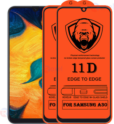 SoftTech Edge To Edge Tempered Glass for Samsung Galaxy A30(Pack of 2)