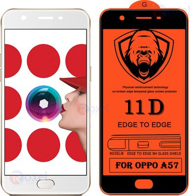 SoftTech Edge To Edge Tempered Glass for Oppo A57(Pack of 2)
