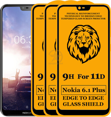 11D Edge To Edge Tempered Glass for Nokia 6.1 Plus(Pack of 3)