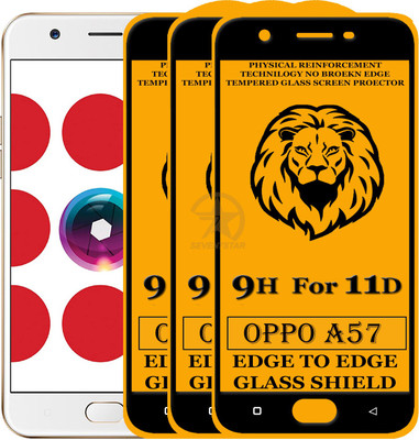 11D Edge To Edge Tempered Glass for Oppo A57(Pack of 3)