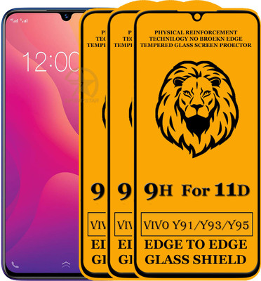 SEVEN7STAR Tempered Glass Guard for Vivo Y91(Pack of 3)