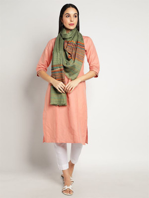 Moda Chales Wool, Polyester Woven Women Shawl(Green)