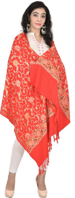 BAISA Wool Embroidered Women Shawl(Red)