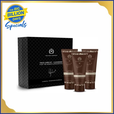 The Man Company Caffeine Cleansing Face Care Kit curated by Ayushmann Khurrana (Face Wash + Face Scrub + Face Pack) (3 Items in the set)