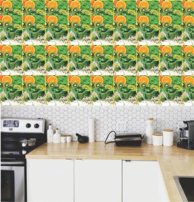 Jagvii 24 cm Kitchen tile sticker ( Set of 12 ) Self Adhesive Sticker(Pack of 1)