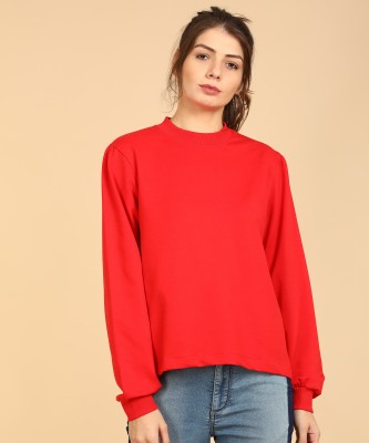 FLYING MACHINE Full Sleeve Solid Women Sweatshirt