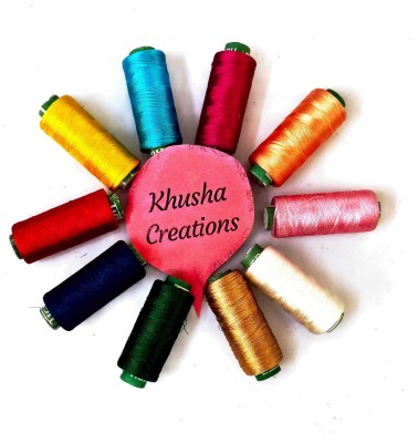 KHUSHA CREATIONS multicolor Thread(700 m Pack of10)