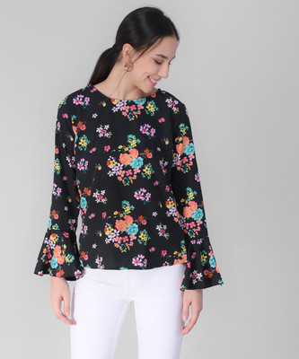 vivient Casual Bell Sleeve Printed Women Multicolor Top