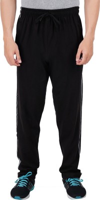 FEEL TRACK Solid Men Black Track Pants