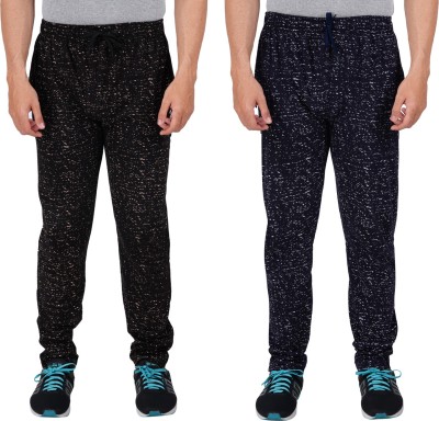 FEEL TRACK Printed Men Dark Blue, Black Track Pants