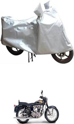 Auto Track Two Wheeler Cover for Royal Enfield(Twin spark, Silver)