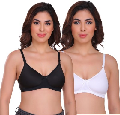 SONA VK-COOL-BRA Women T-Shirt Lightly Padded Bra(Black, White)