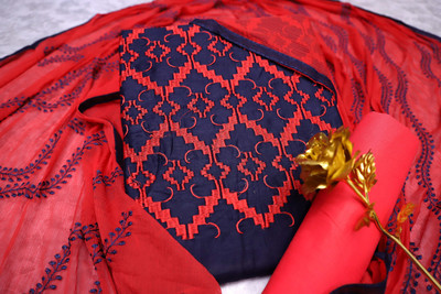Kimisha Cotton Blend Embroidered Salwar Suit Material