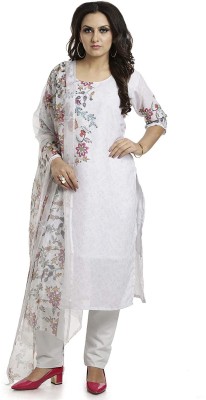 DRAVINAM Trends Linen Printed Kurta & Churidar Material