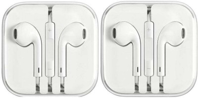 Meyaar 2 Pack Metal in-Ear Earbuds Headphones with Mic for IOS 5s 6 6s Wired Headset(White, In the Ear)