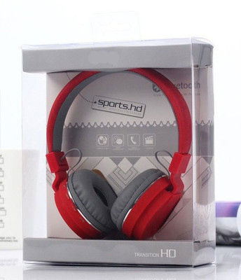 Techobucks SH-12 On-Ear Lightweight Design Immersive Audio Sports Headphone Bluetooth(Red, On the Ear)