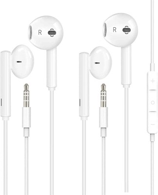 Meyaar 2 Pack Headphone with Mic & 3.5mm jack for 5 5s 6 6s Wired Headset(White, In the Ear)