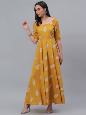 GERUA Women Ethnic Dress Yellow Dress Price History